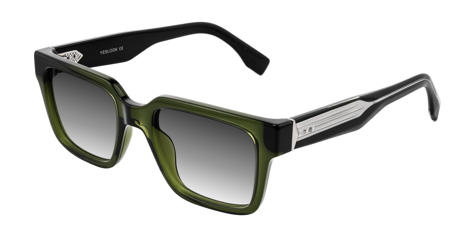 Angle of Nimble in Dark Green with Gray Gradient Lenses