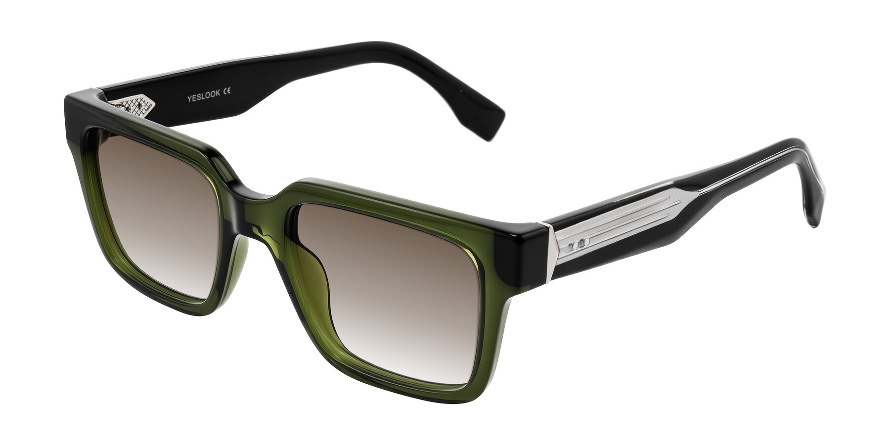 Angle of Nimble in Dark Green with Brown Gradient Lenses