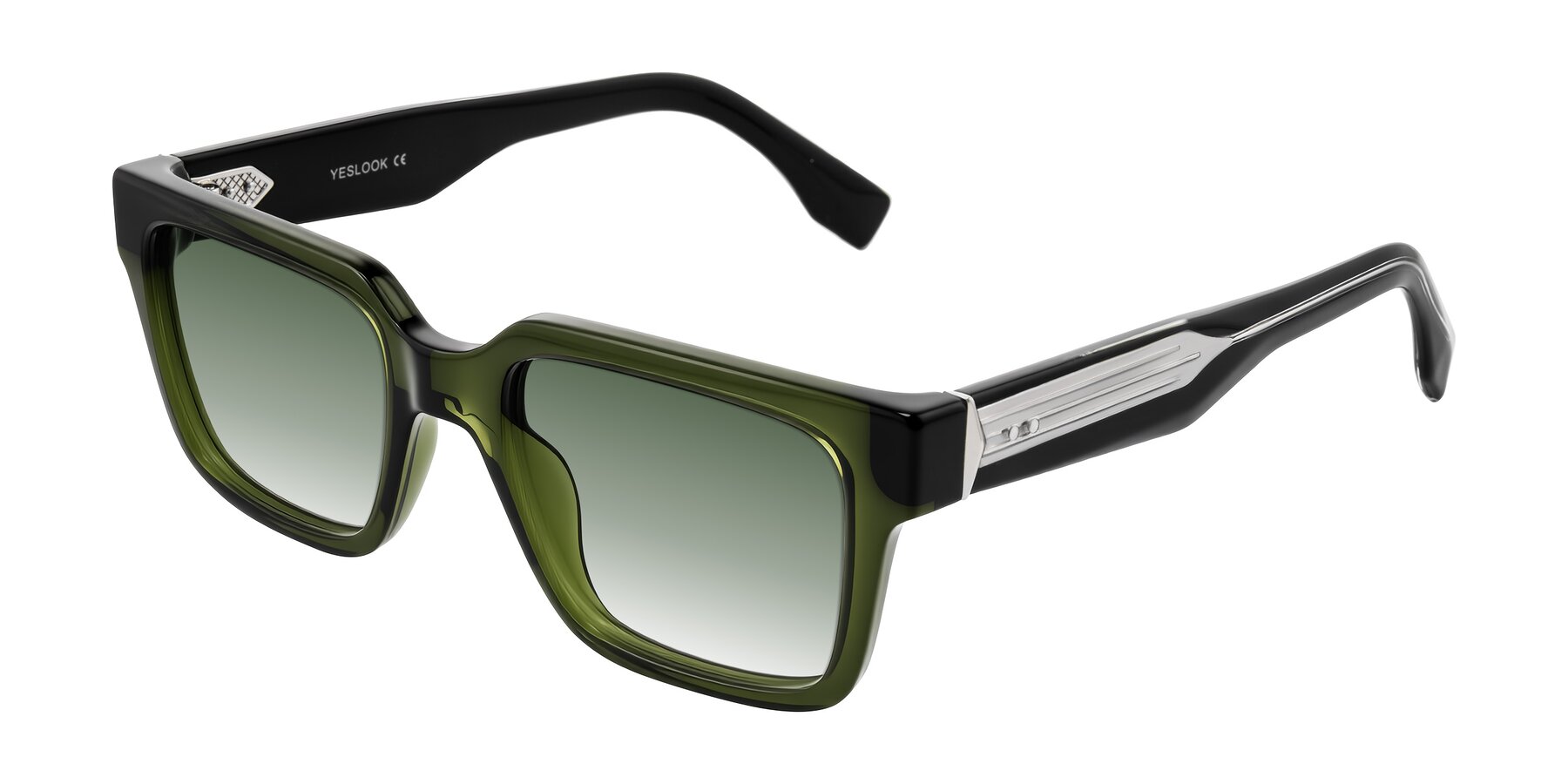 Angle of Nimble in Dark Green with Green Gradient Lenses