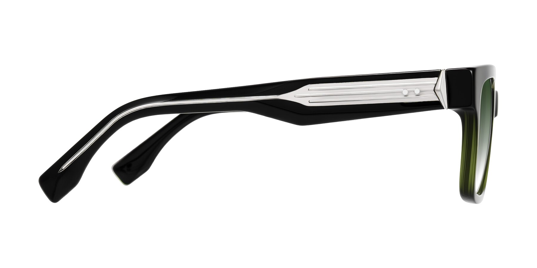 Side of Nimble in Dark Green with Green Gradient Lenses