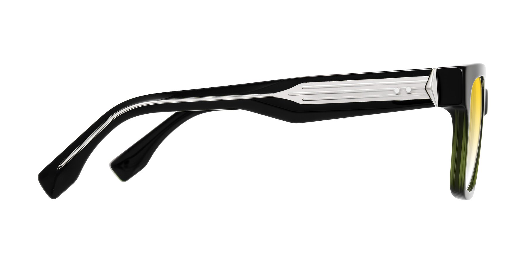 Side of Nimble in Dark Green with Yellow Gradient Lenses