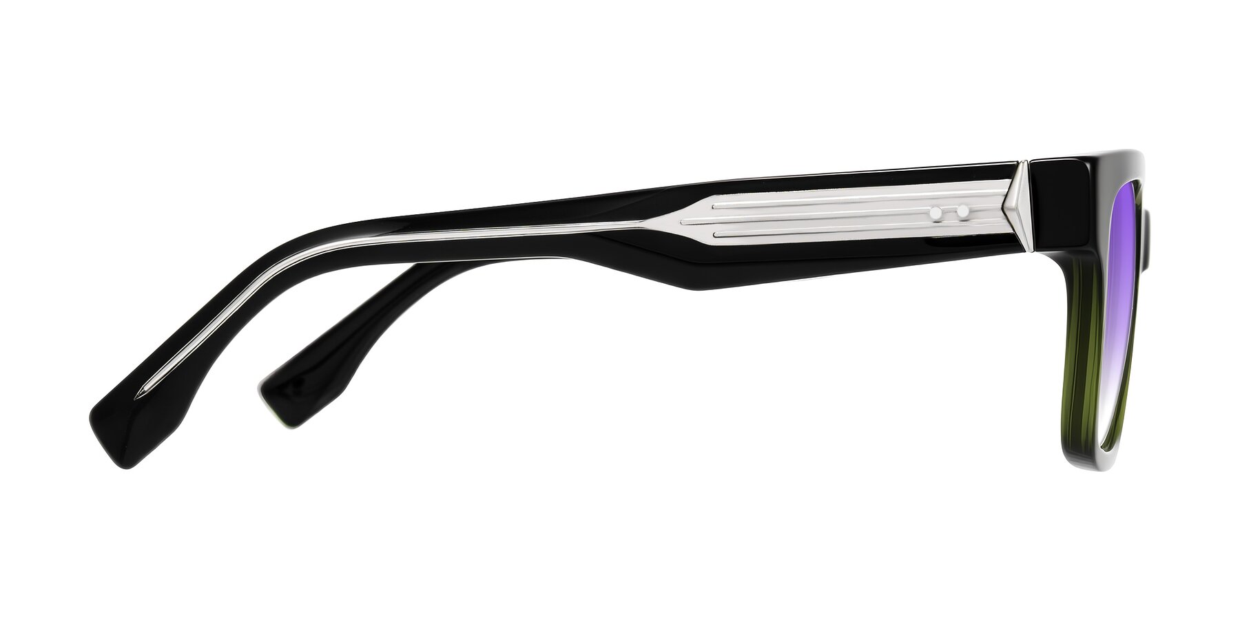 Side of Nimble in Dark Green with Purple Gradient Lenses