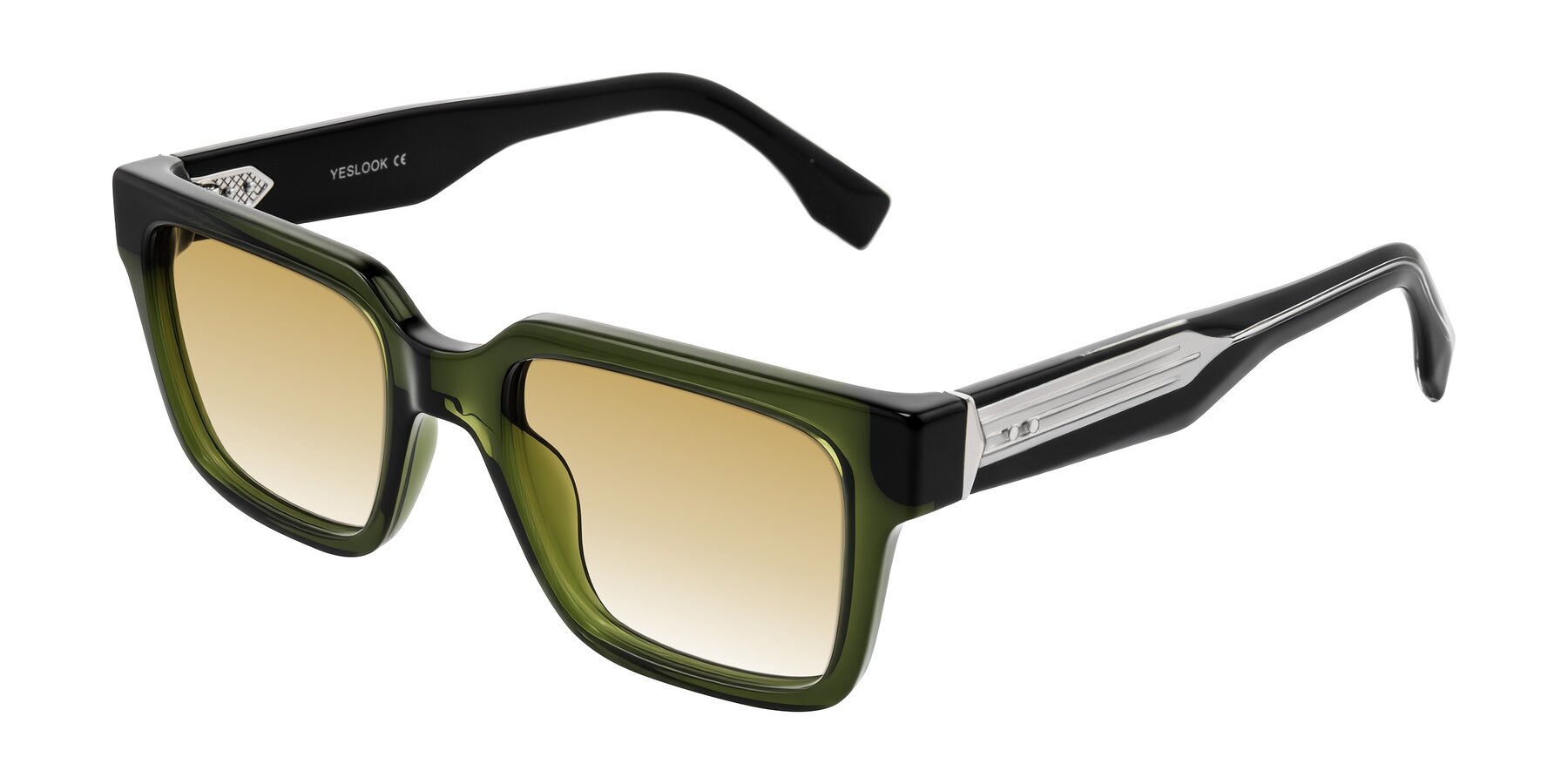 Angle of Nimble in Dark Green with Champagne Gradient Lenses