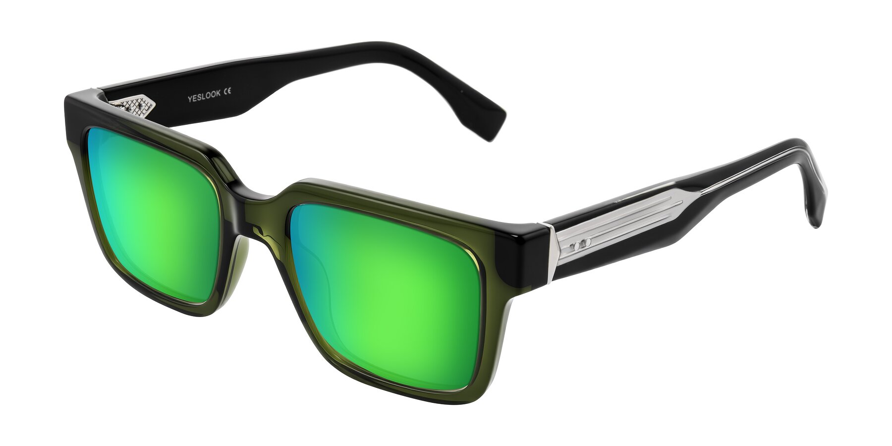 Angle of Nimble in Dark Green with Green Mirrored Lenses