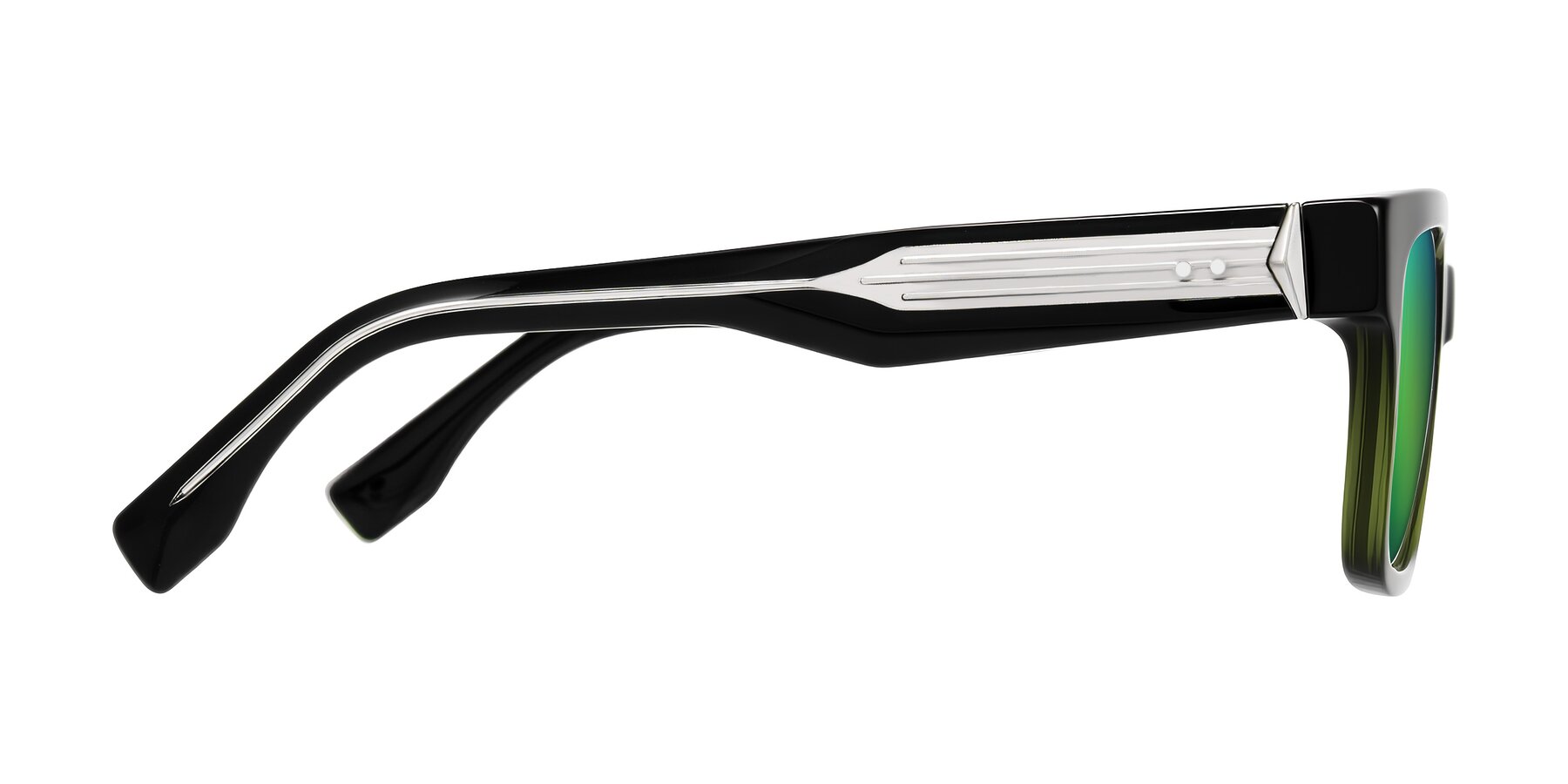 Side of Nimble in Dark Green with Green Mirrored Lenses