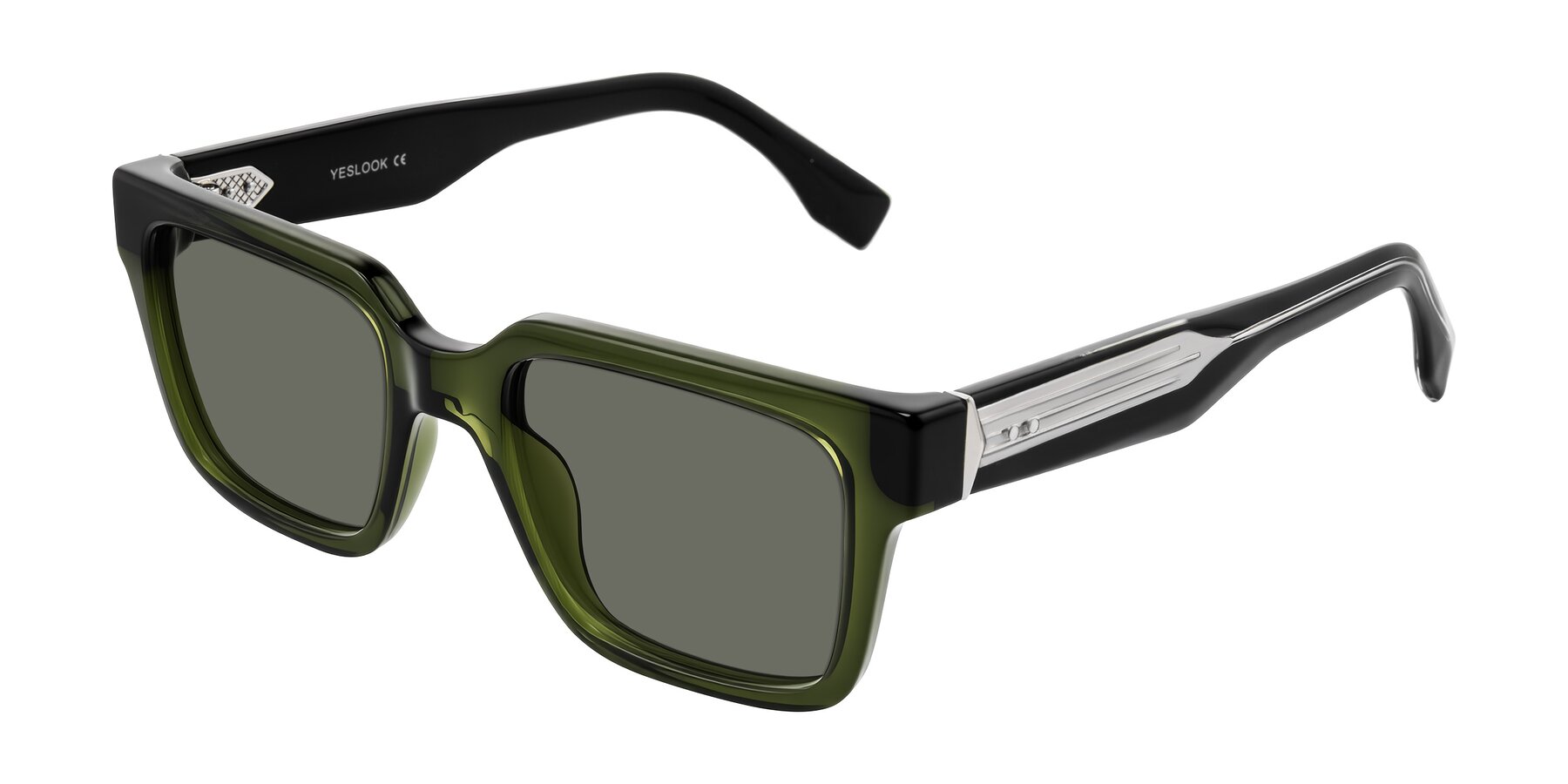 Angle of Nimble in Dark Green with Gray Polarized Lenses