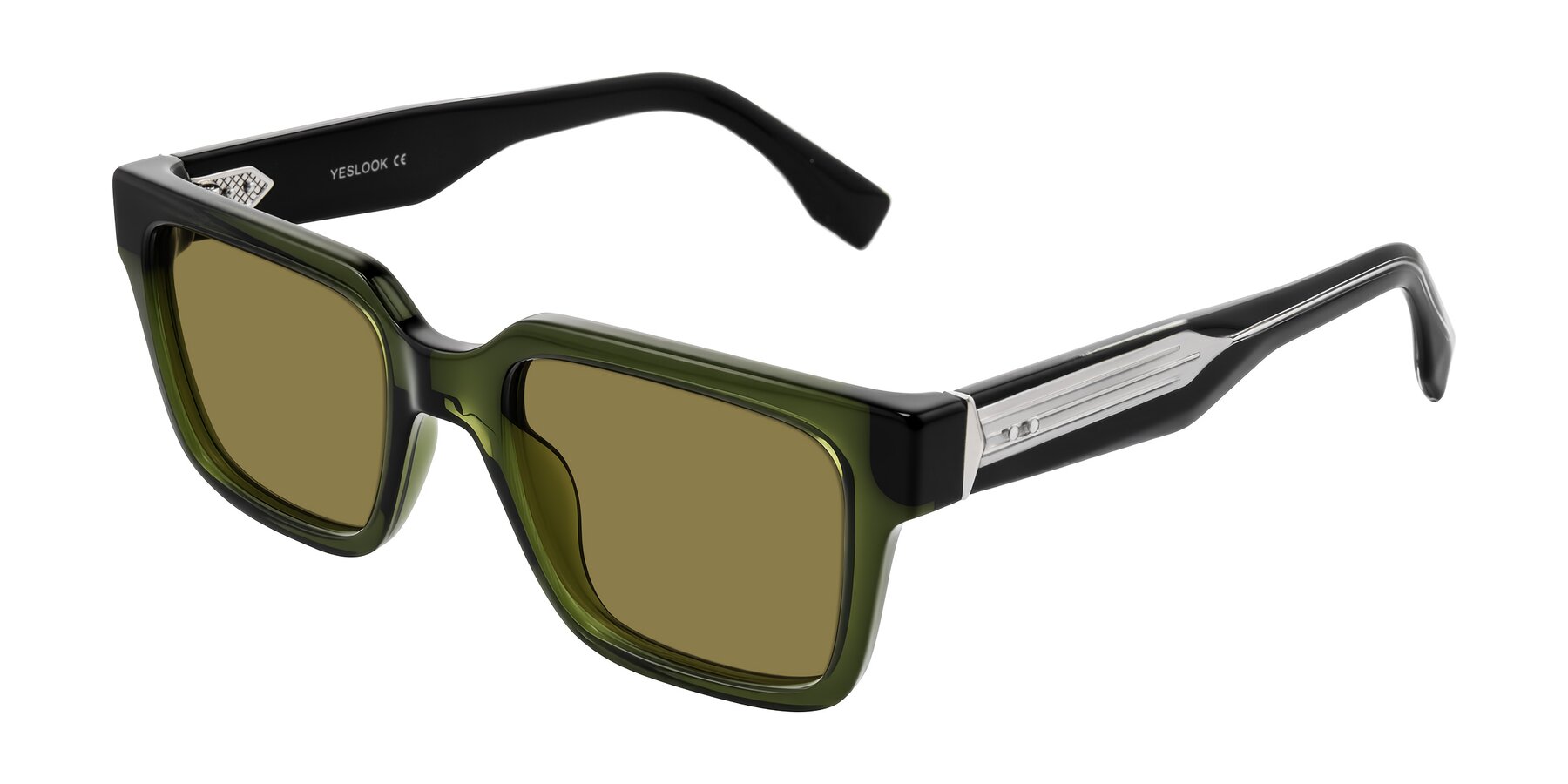Angle of Nimble in Dark Green with Brown Polarized Lenses