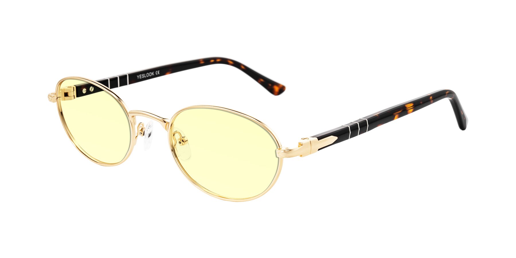 Angle of Gamal in Gold/Tortoise with Light Yellow Tinted Lenses