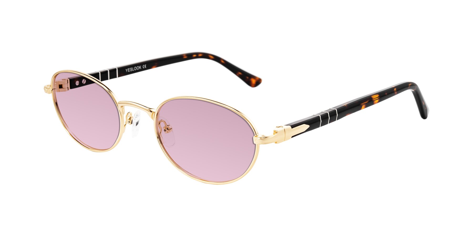 Angle of Gamal in Gold/Tortoise with Light Wine Tinted Lenses