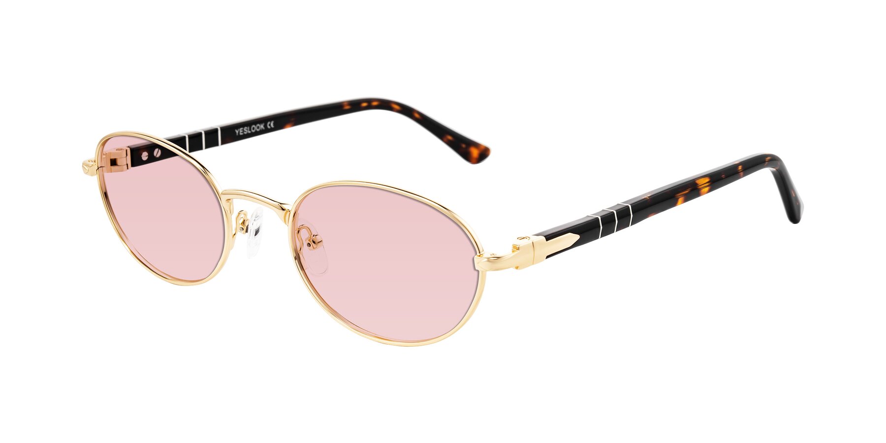 Angle of Gamal in Gold/Tortoise with Light Garnet Tinted Lenses