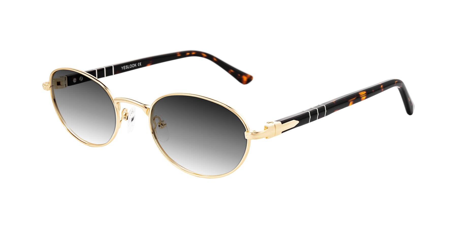 Angle of Gamal in Gold/Tortoise with Gray Gradient Lenses