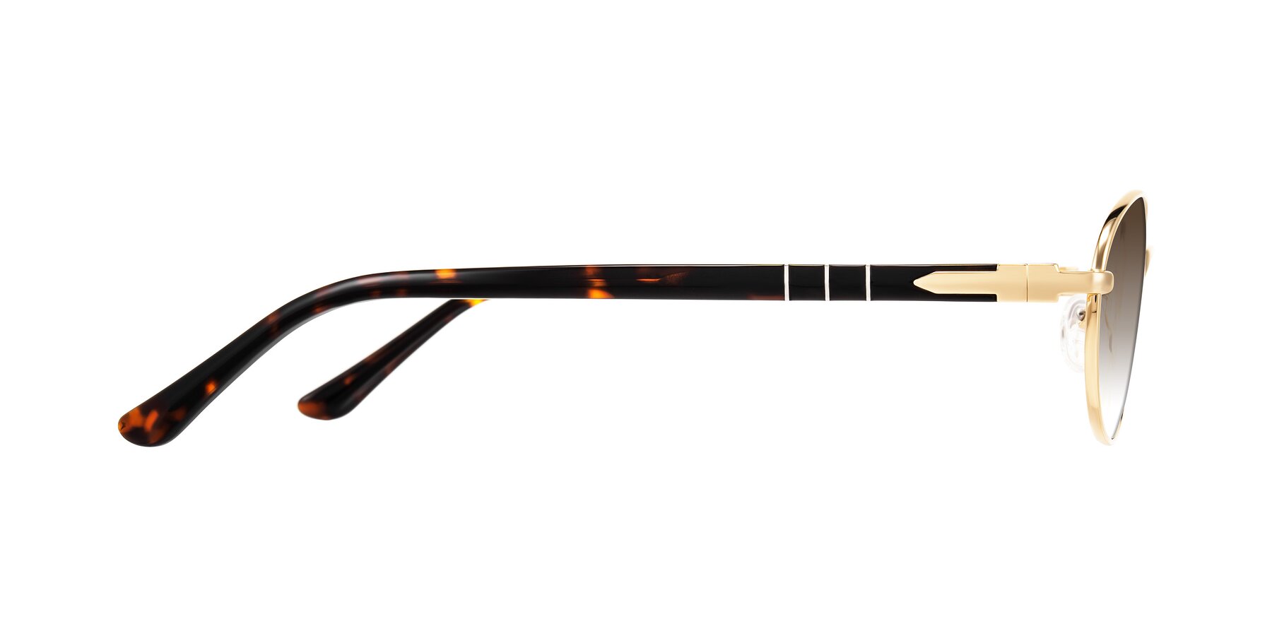 Side of Gamal in Gold/Tortoise with Brown Gradient Lenses