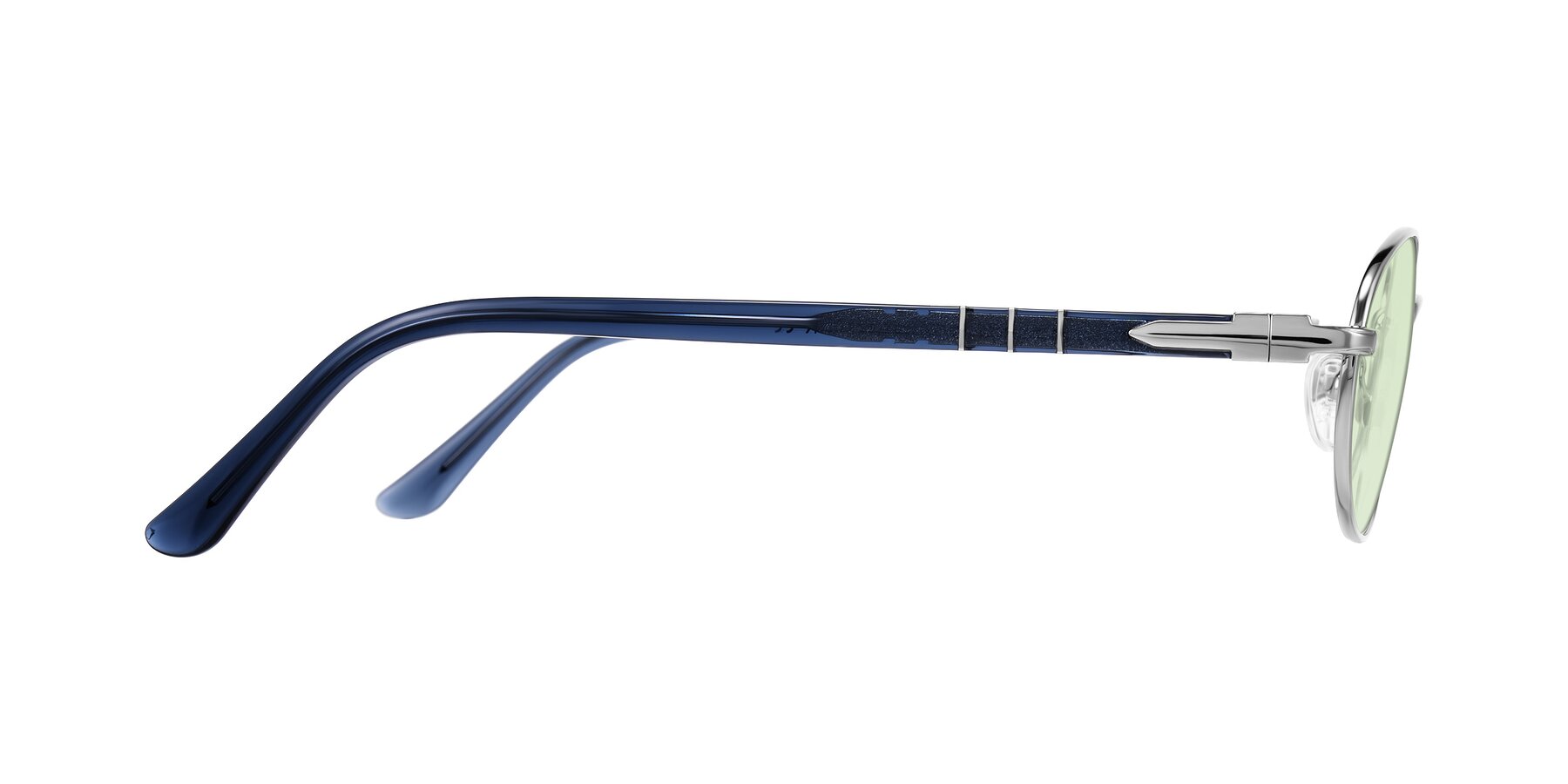Side of Gamal in Silver/Blue with Light Green Tinted Lenses