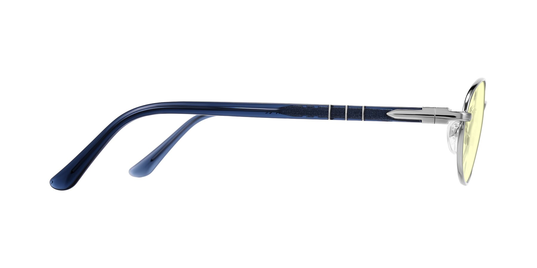Side of Gamal in Silver/Blue with Light Yellow Tinted Lenses