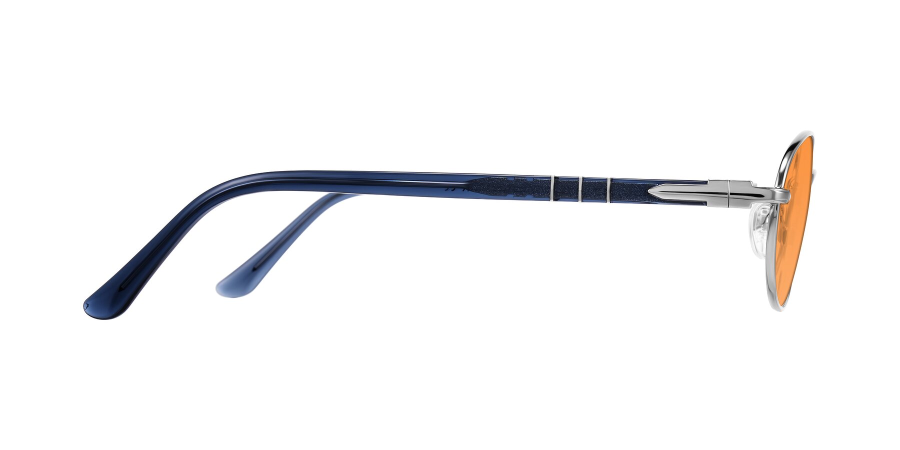 Side of Gamal in Silver/Blue with Orange Tinted Lenses