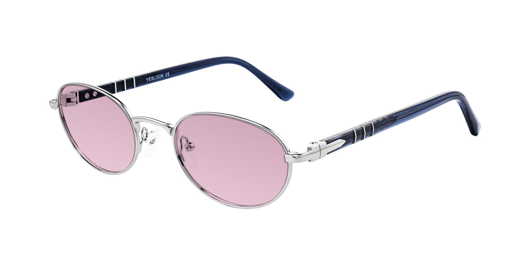 Angle of Gamal in Silver/Blue with Light Wine Tinted Lenses
