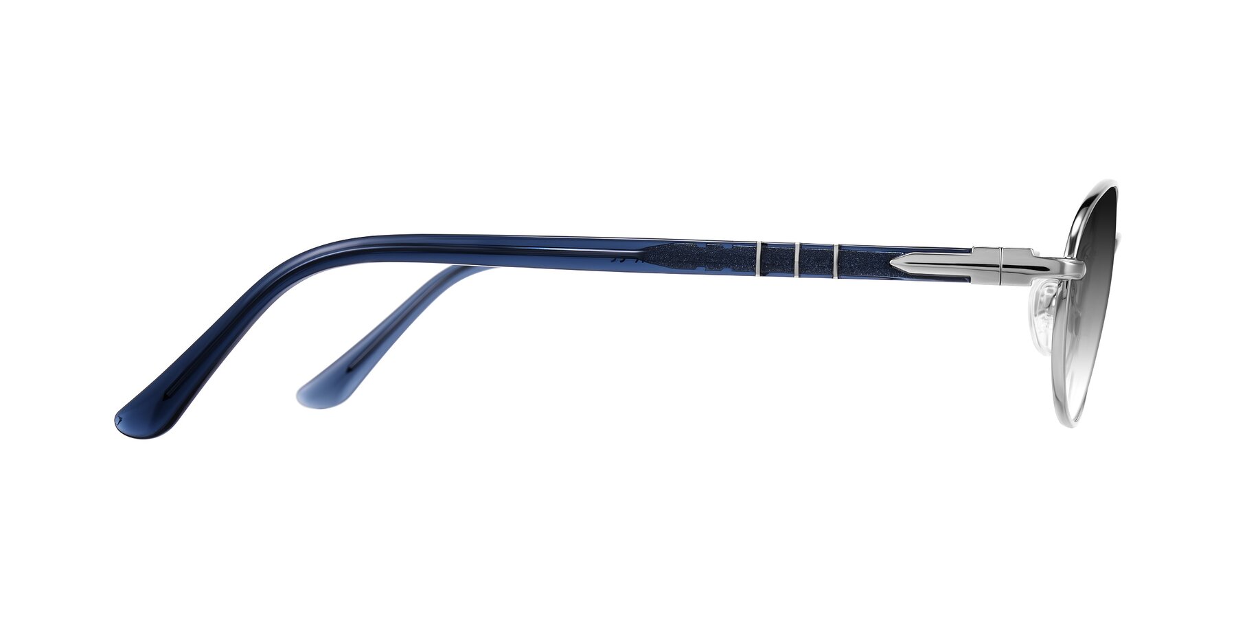 Side of Gamal in Silver/Blue with Gray Gradient Lenses