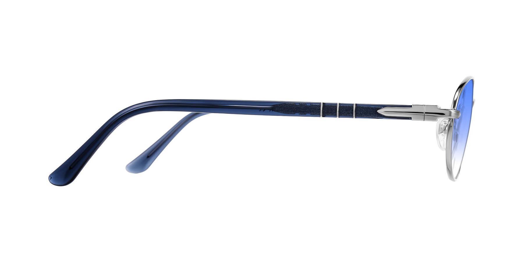 Side of Gamal in Silver/Blue with Blue Gradient Lenses