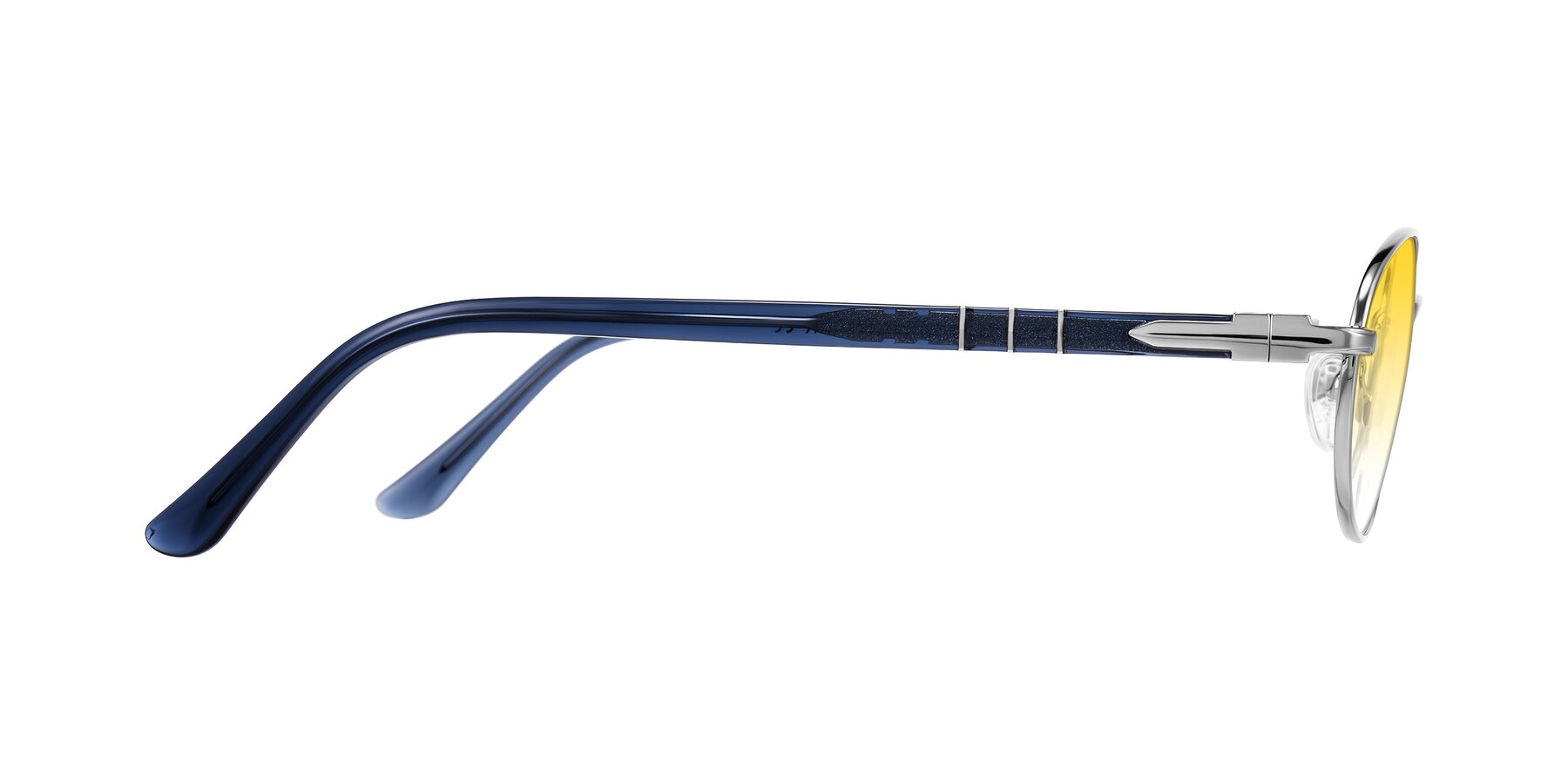 Side of Gamal in Silver/Blue with Yellow Gradient Lenses