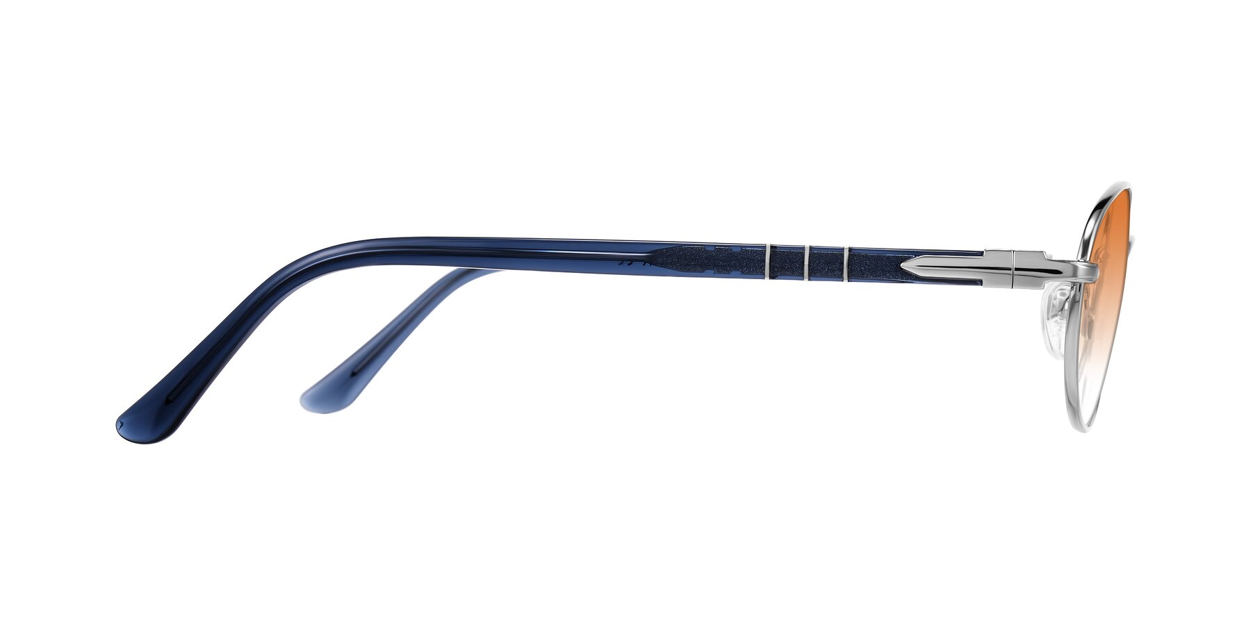 Side of Gamal in Silver/Blue with Orange Gradient Lenses