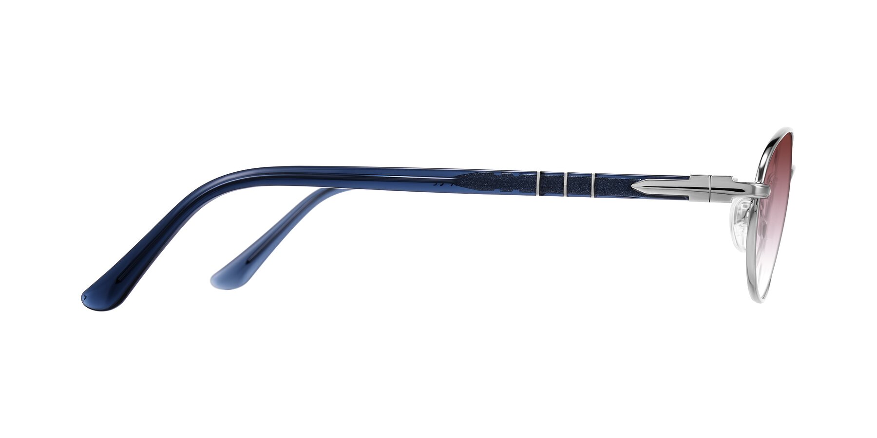 Side of Gamal in Silver/Blue with Garnet Gradient Lenses