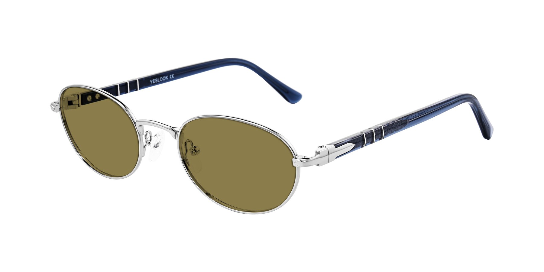Angle of Gamal in Silver/Blue with Brown Polarized Lenses