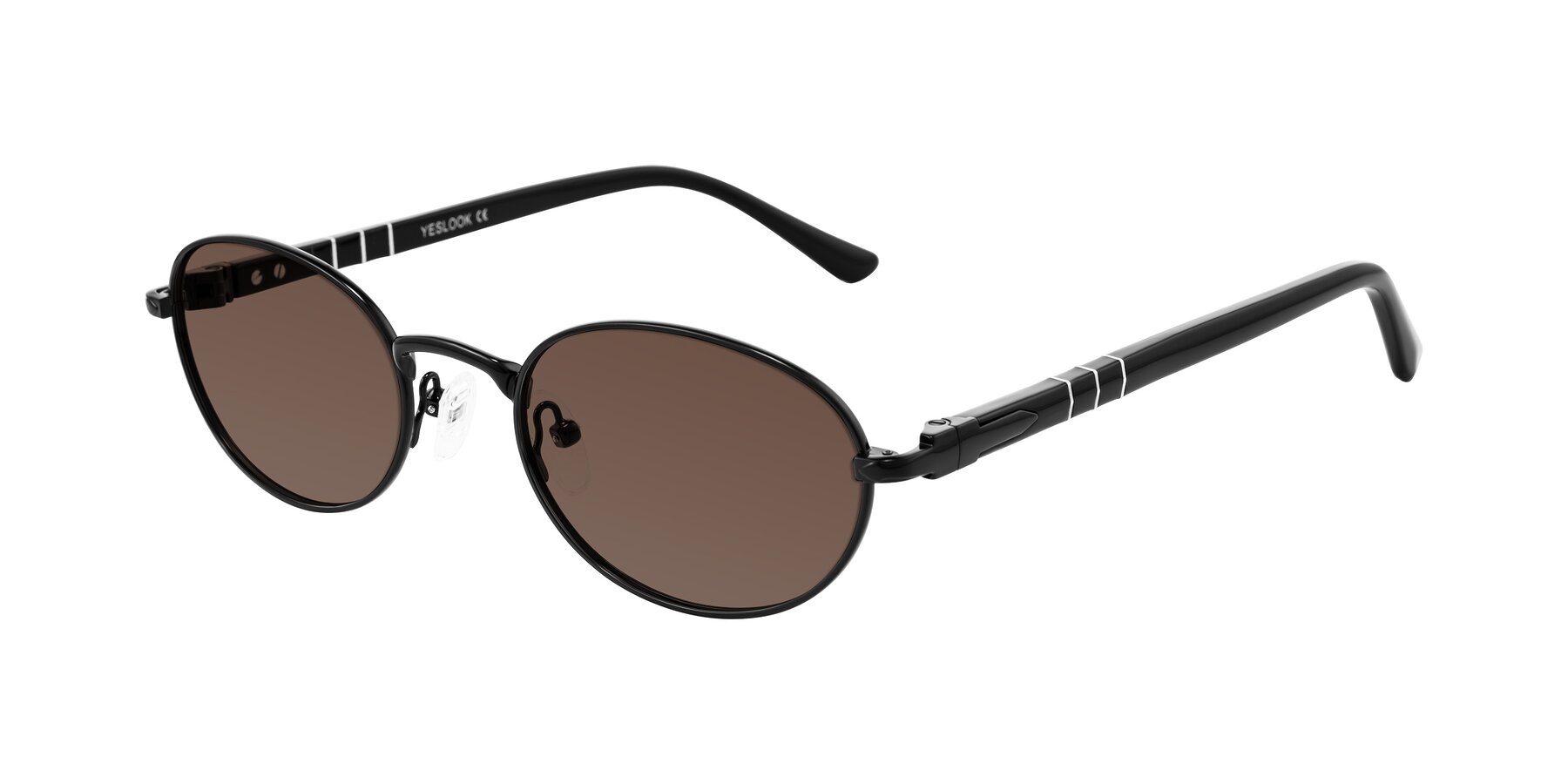 Angle of Gamal in Black with Brown Tinted Lenses