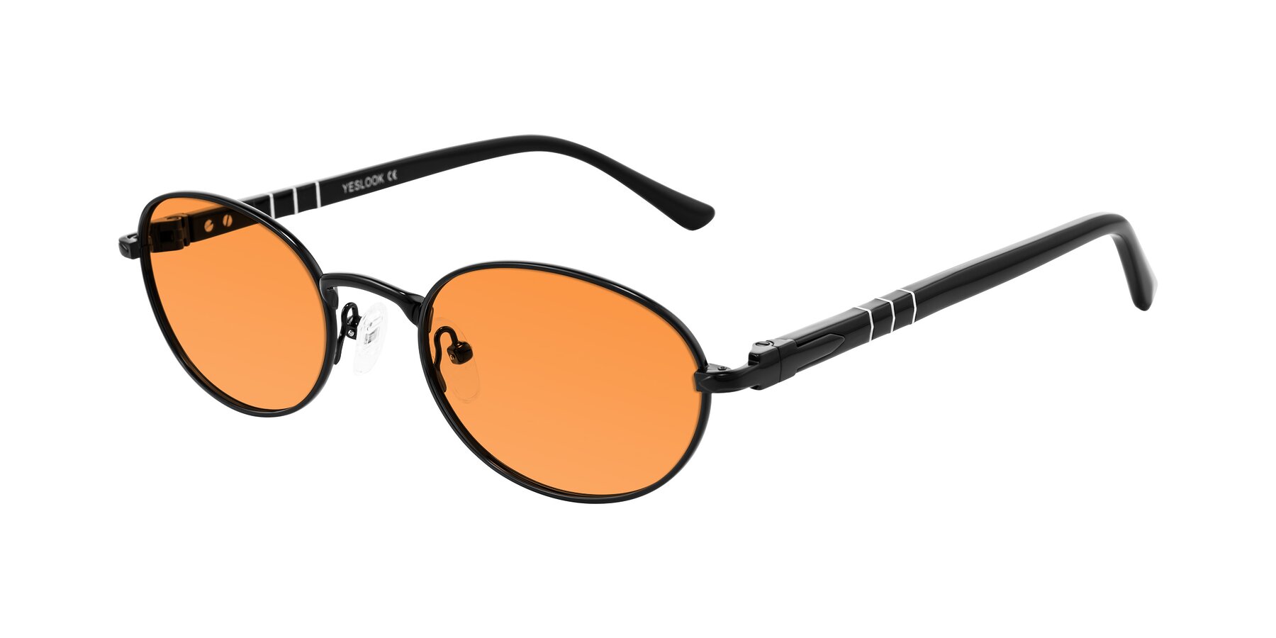 Angle of Gamal in Black with Orange Tinted Lenses