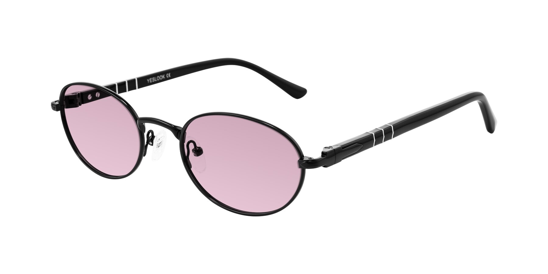 Angle of Gamal in Black with Light Wine Tinted Lenses