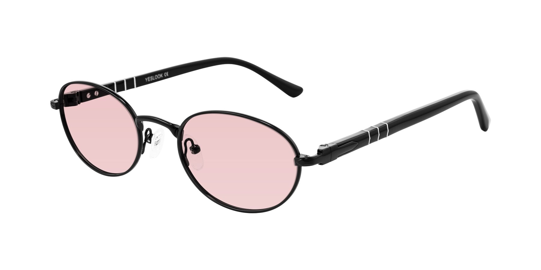Angle of Gamal in Black with Light Garnet Tinted Lenses