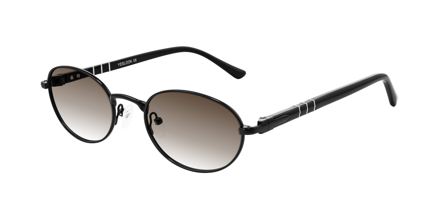 Angle of Gamal in Black with Brown Gradient Lenses