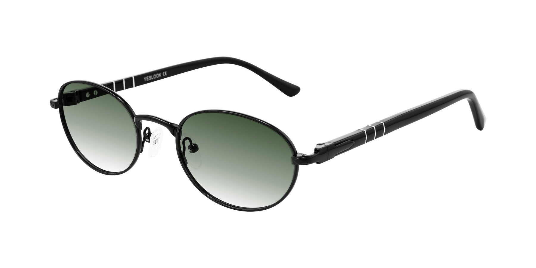 Angle of Gamal in Black with Green Gradient Lenses