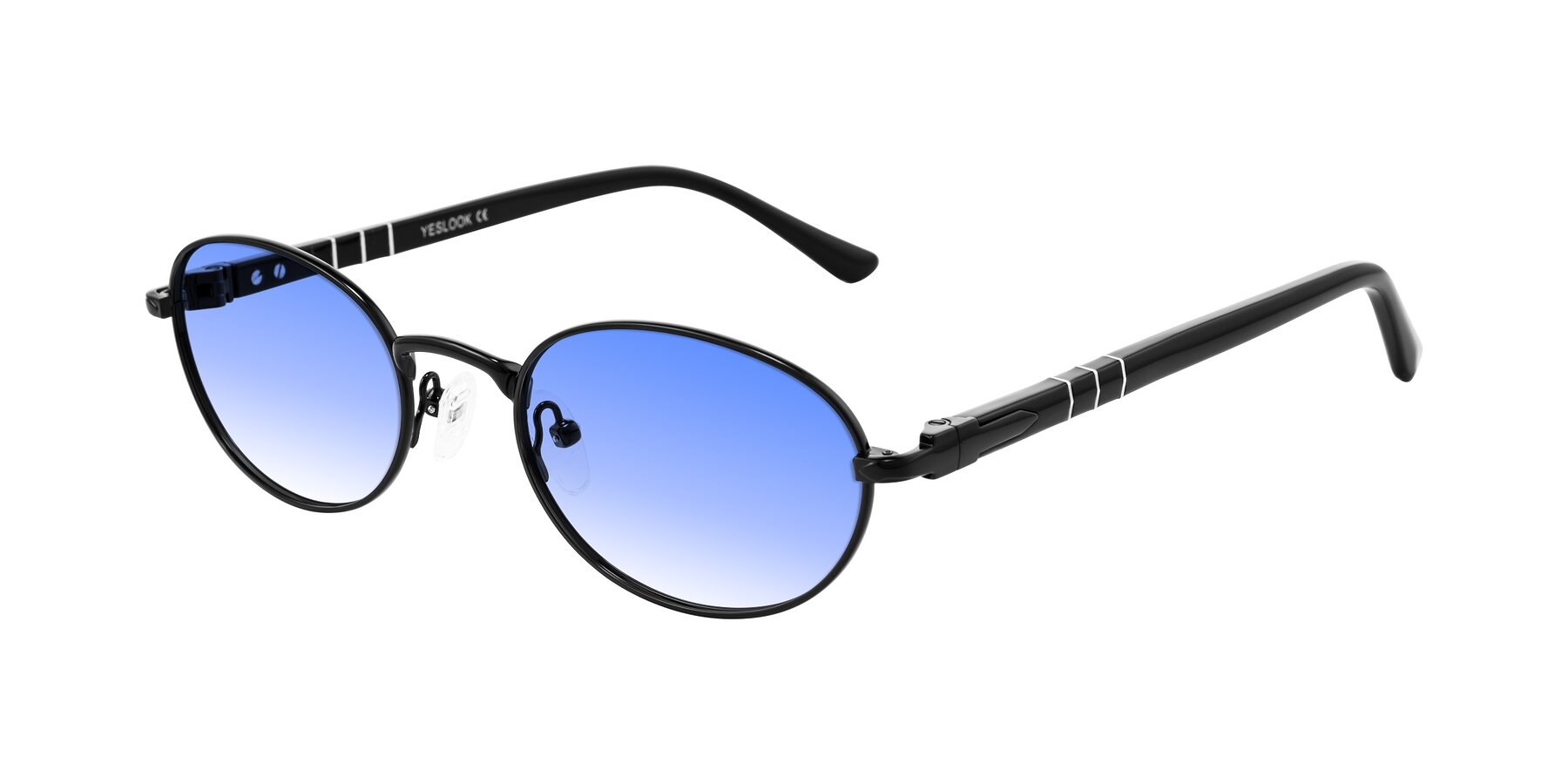 Angle of Gamal in Black with Blue Gradient Lenses