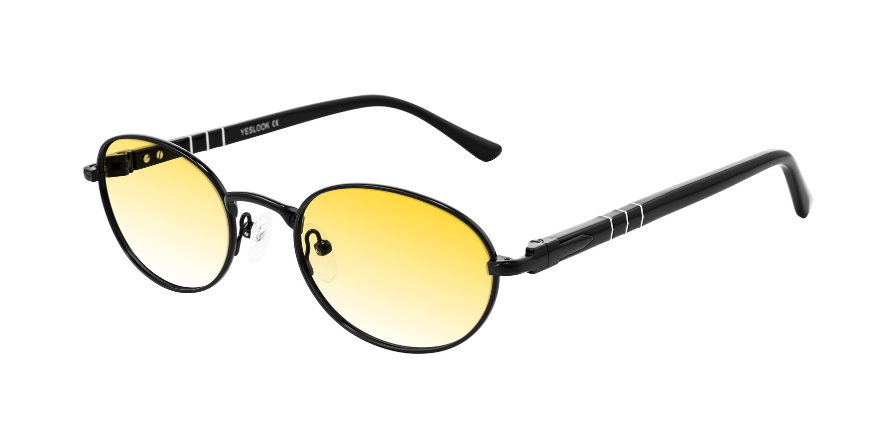 Angle of Gamal in Black with Yellow Gradient Lenses