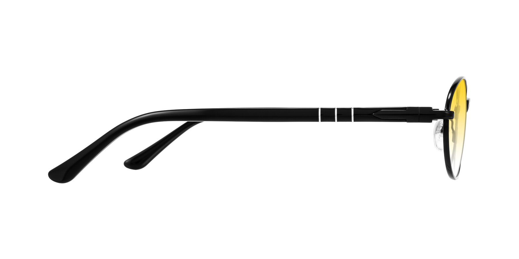 Side of Gamal in Black with Yellow Gradient Lenses