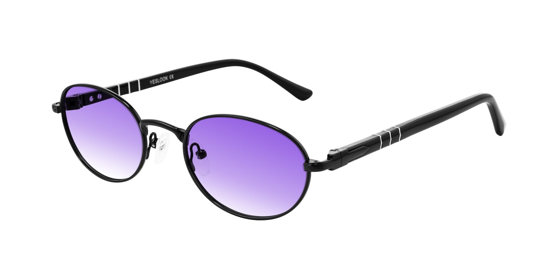Angle of Gamal in Black with Purple Gradient Lenses