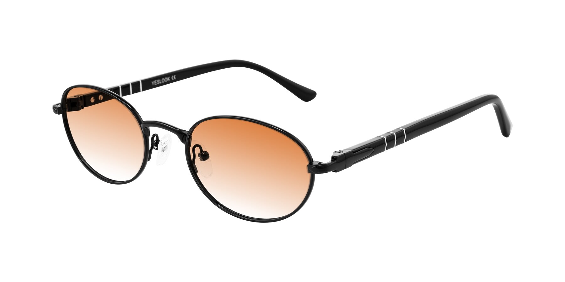 Angle of Gamal in Black with Orange Gradient Lenses