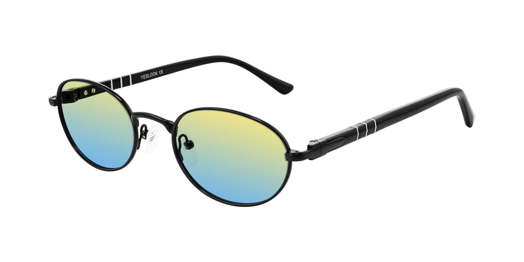 Angle of Gamal in Black with Yellow / Blue Gradient Lenses