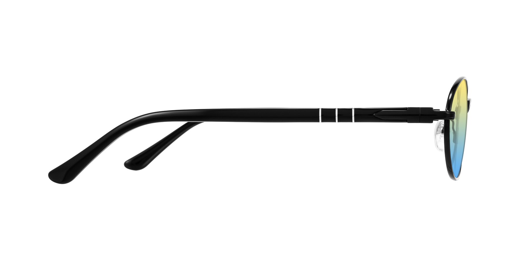 Side of Gamal in Black with Yellow / Blue Gradient Lenses