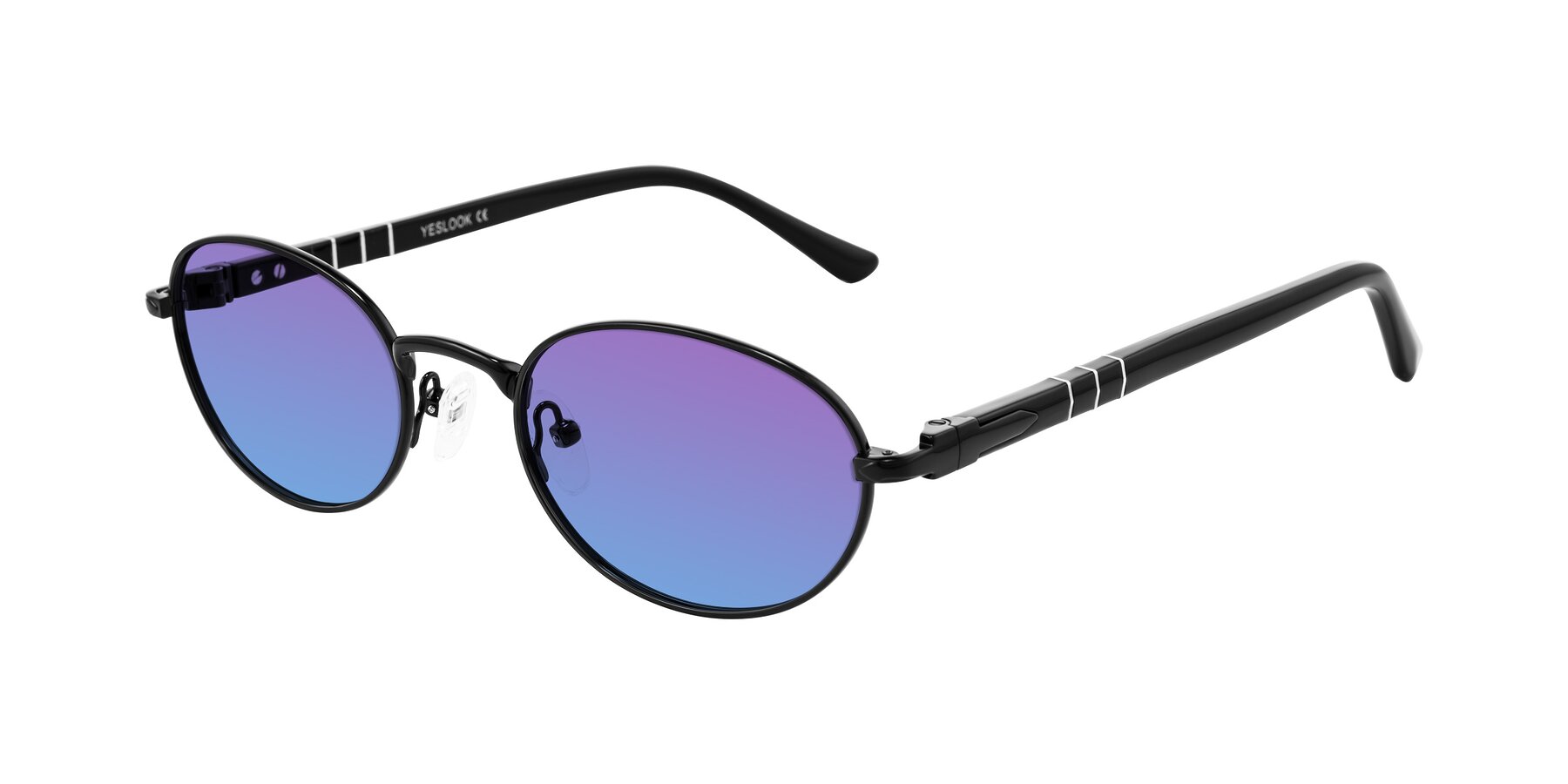 Angle of Gamal in Black with Purple / Blue Gradient Lenses