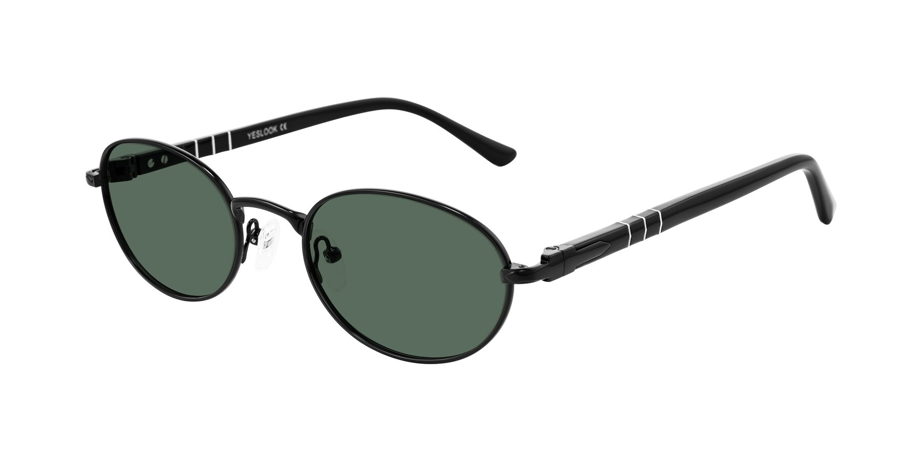 Angle of Gamal in Black with Green Polarized Lenses