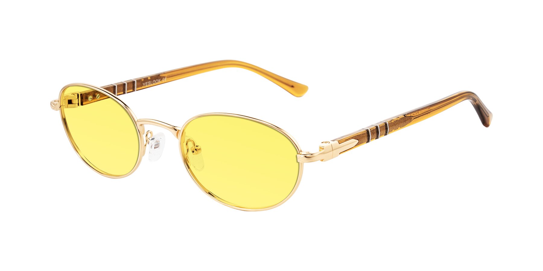 Angle of Gamal in Gold/Honey with Medium Yellow Tinted Lenses