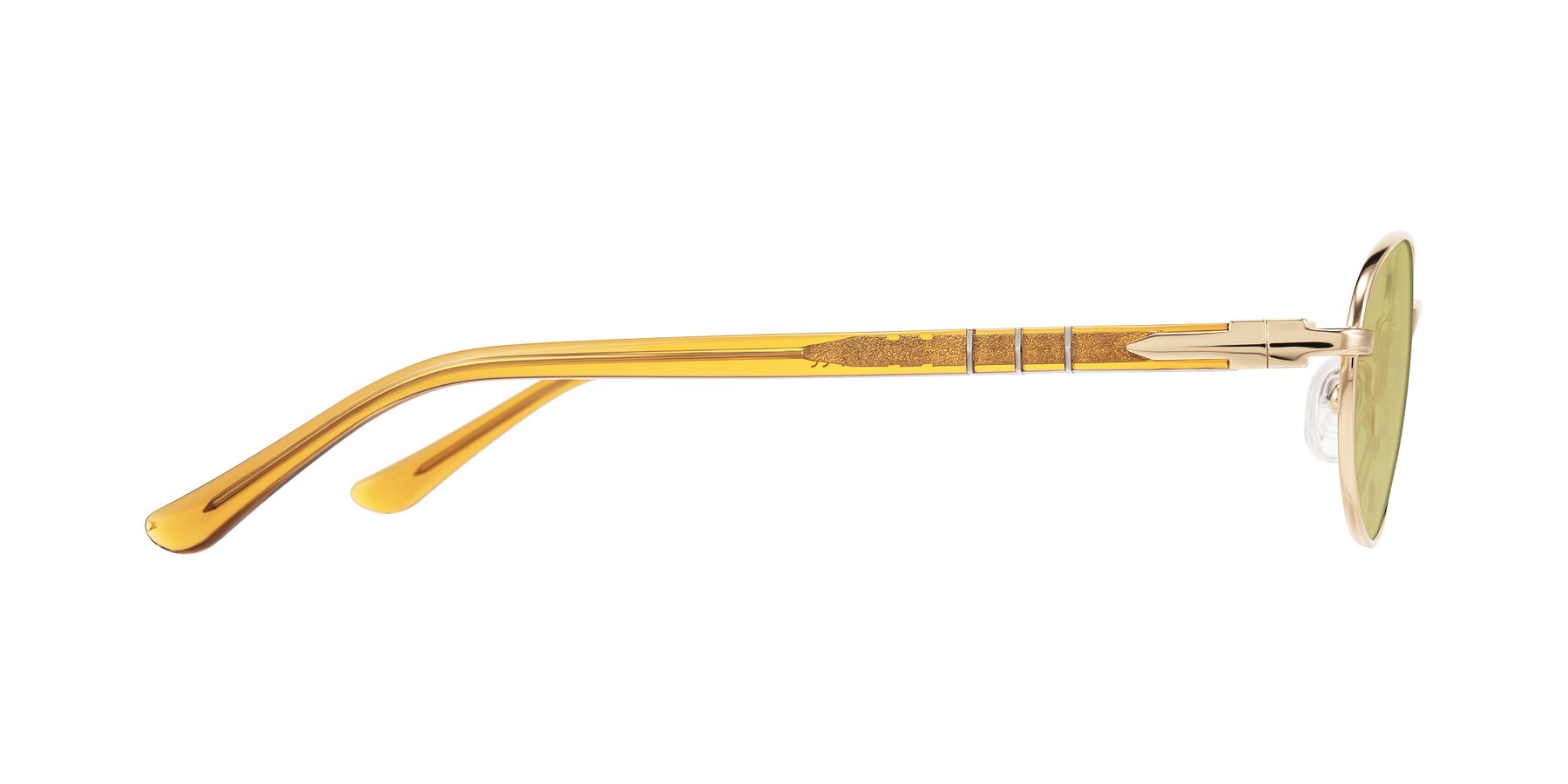 Side of Gamal in Gold/Honey with Medium Champagne Tinted Lenses
