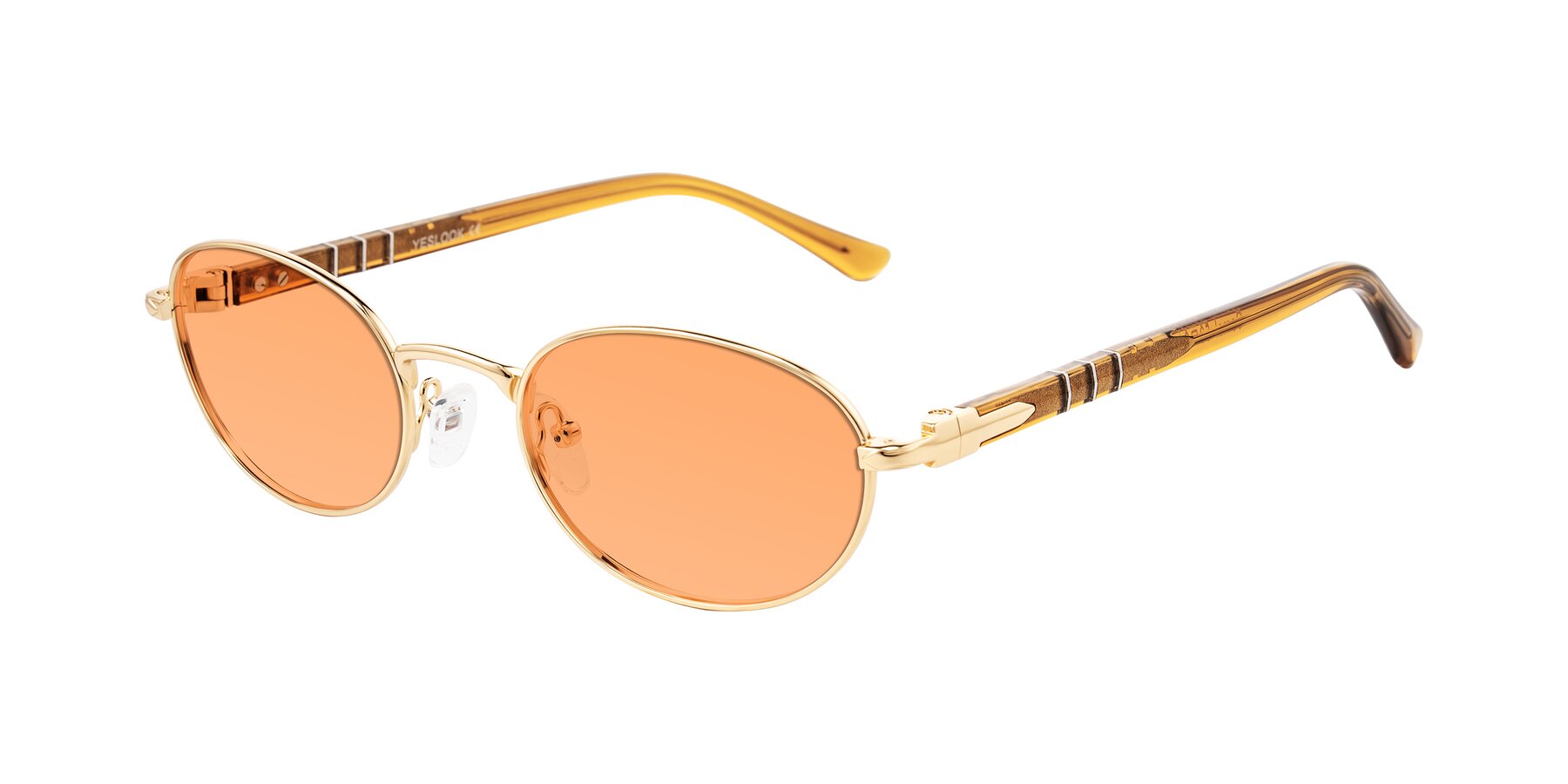 Angle of Gamal in Gold/Honey with Medium Orange Tinted Lenses