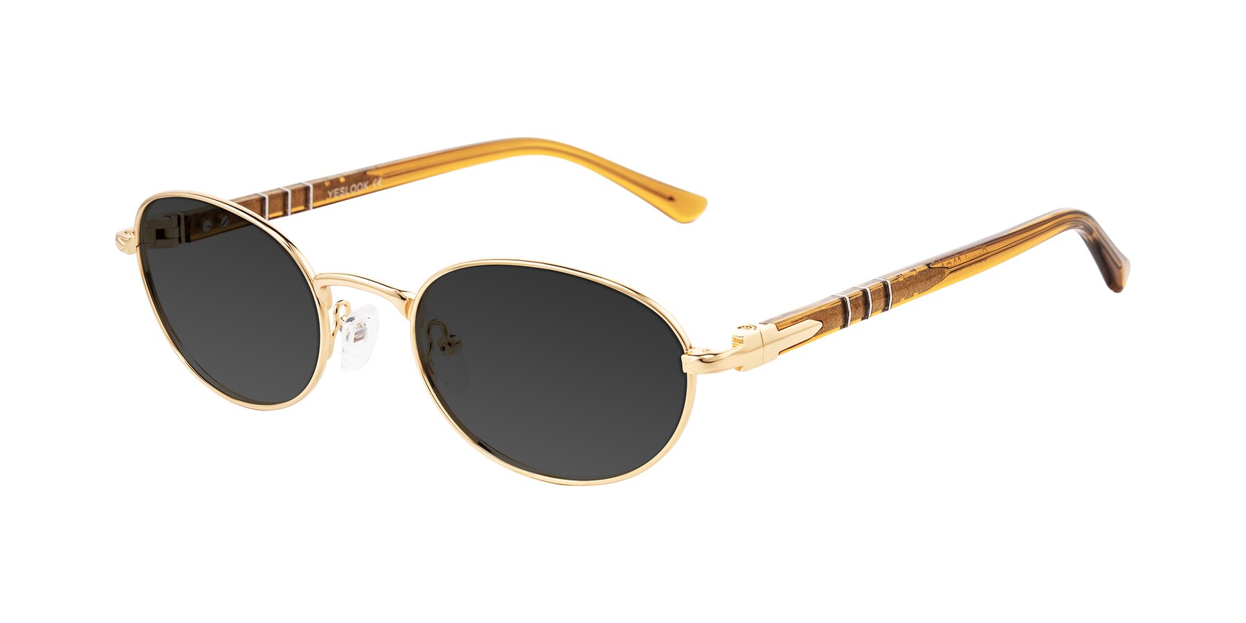 Angle of Gamal in Gold/Honey with Gray Tinted Lenses