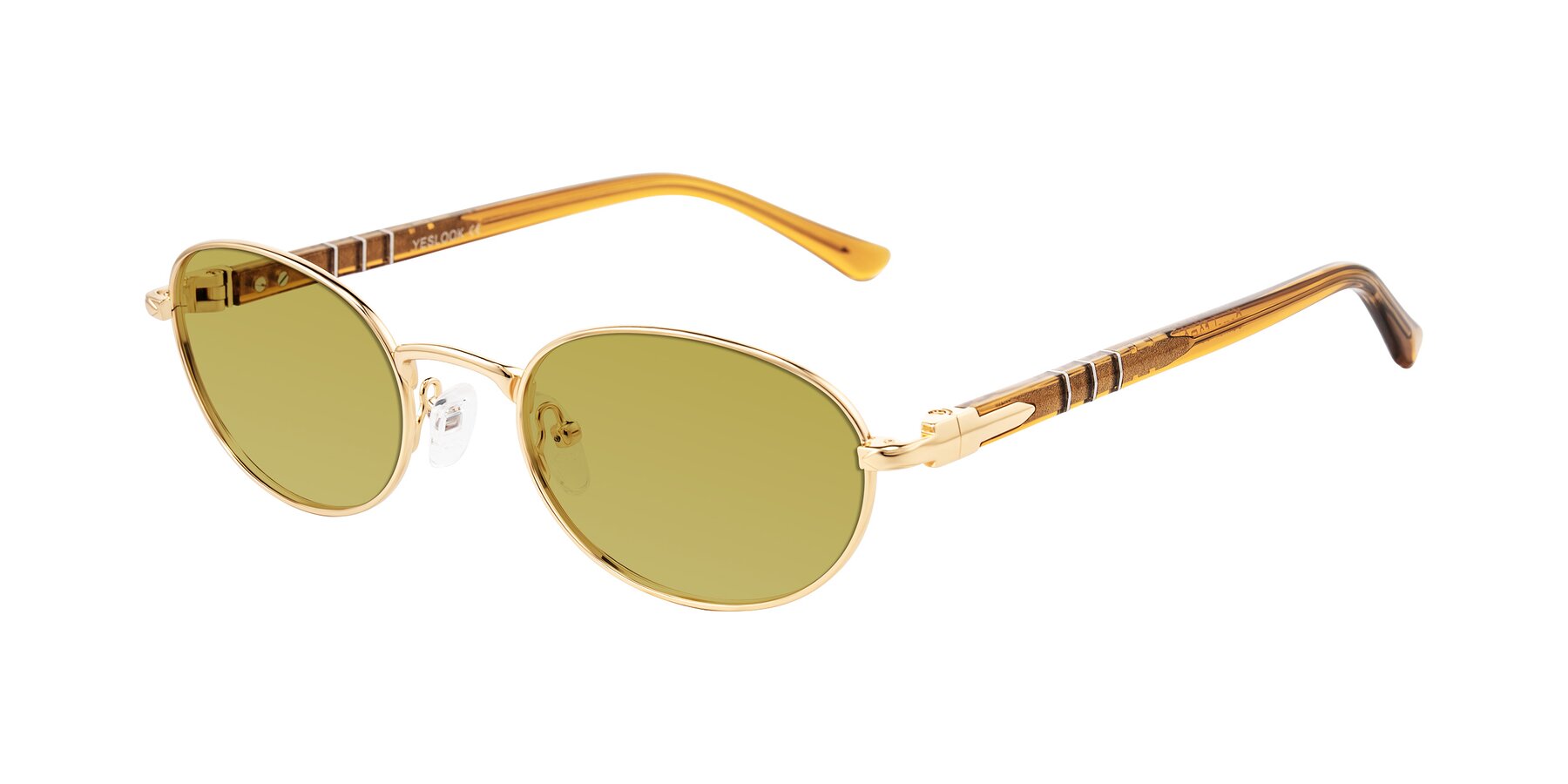 Angle of Gamal in Gold/Honey with Champagne Tinted Lenses