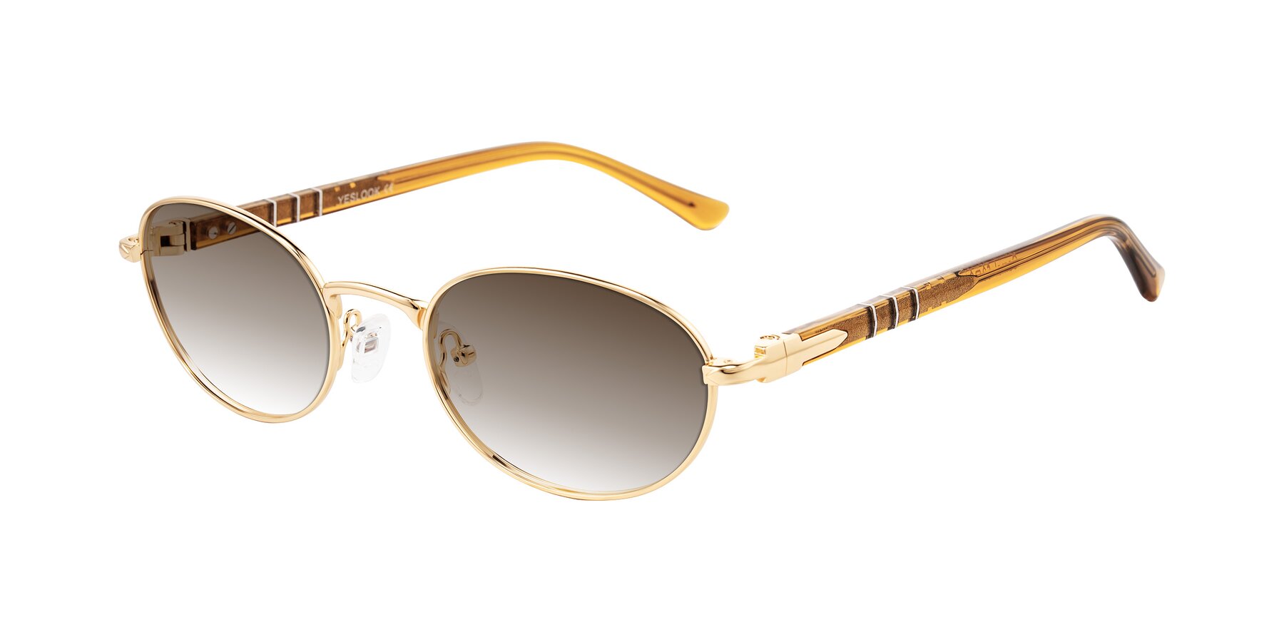 Angle of Gamal in Gold/Honey with Brown Gradient Lenses