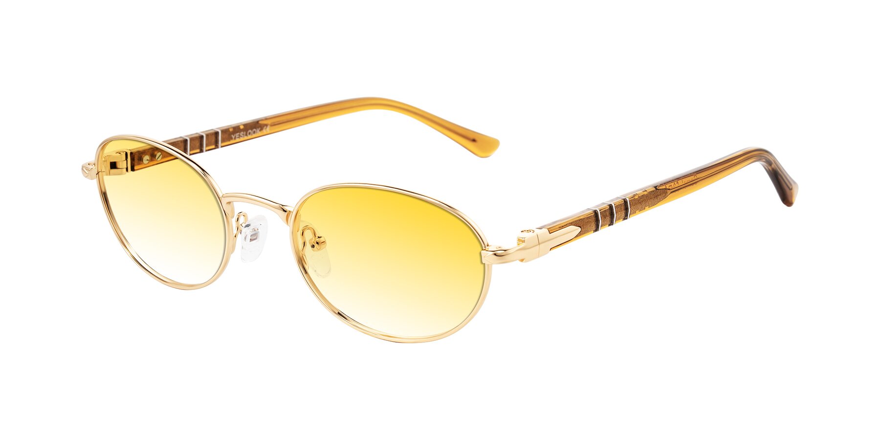 Angle of Gamal in Gold/Honey with Yellow Gradient Lenses