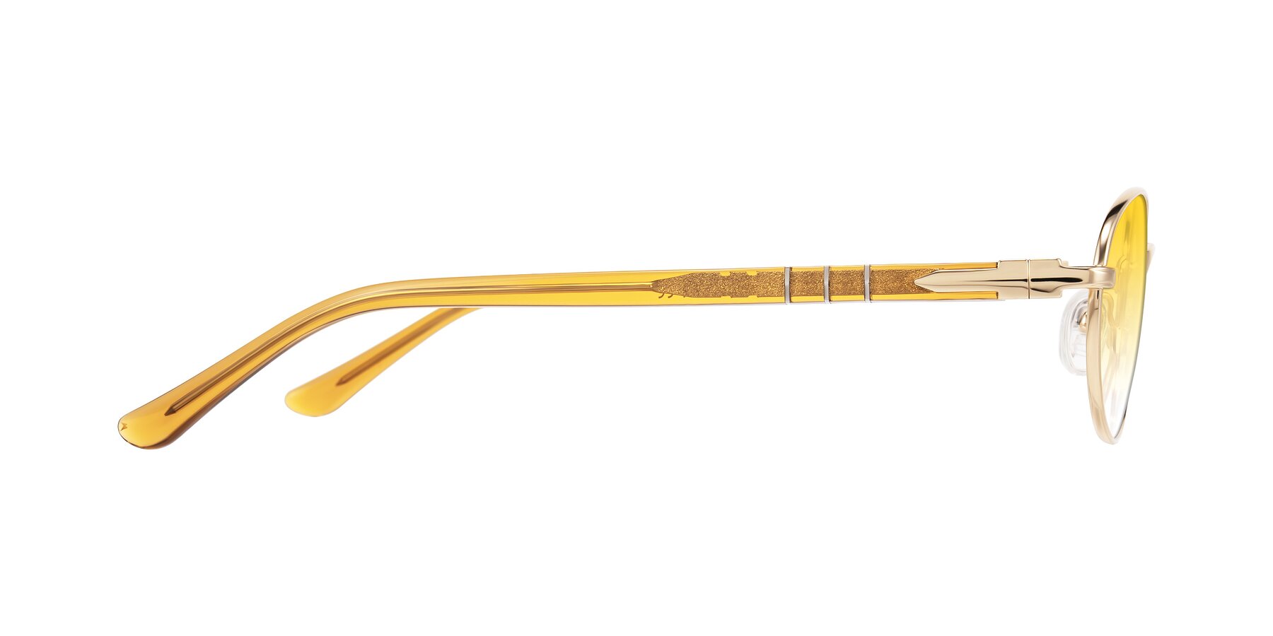 Side of Gamal in Gold/Honey with Yellow Gradient Lenses
