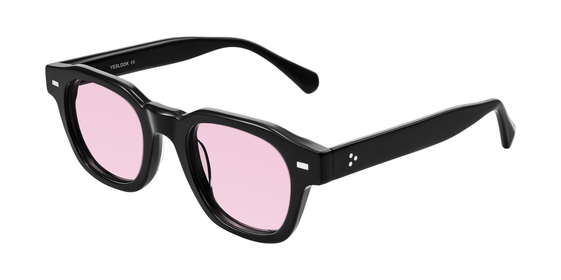 Angle of Orin in Black with Light Pink Tinted Lenses